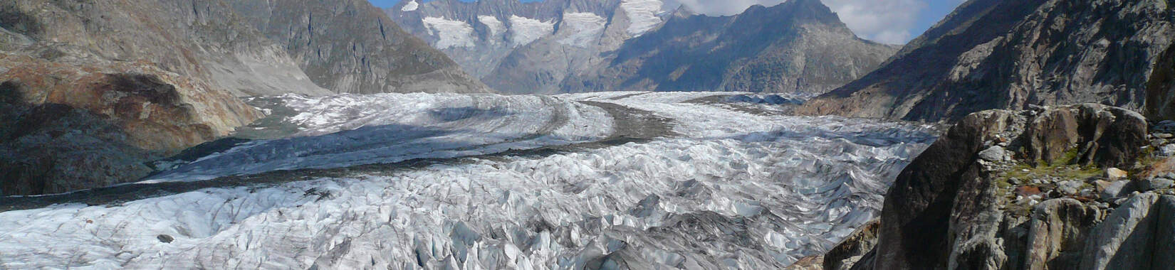 Aletsch Glacier Switzerland blue sky