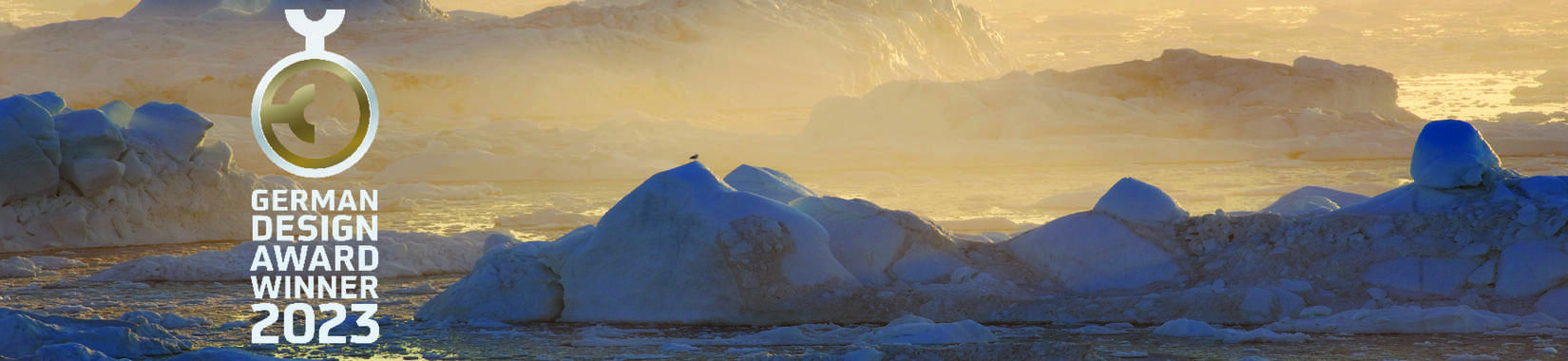 Naturbild Eisschollen in der Morgensonne aus der der Fotoserie «Süsswasser-Landschaften»